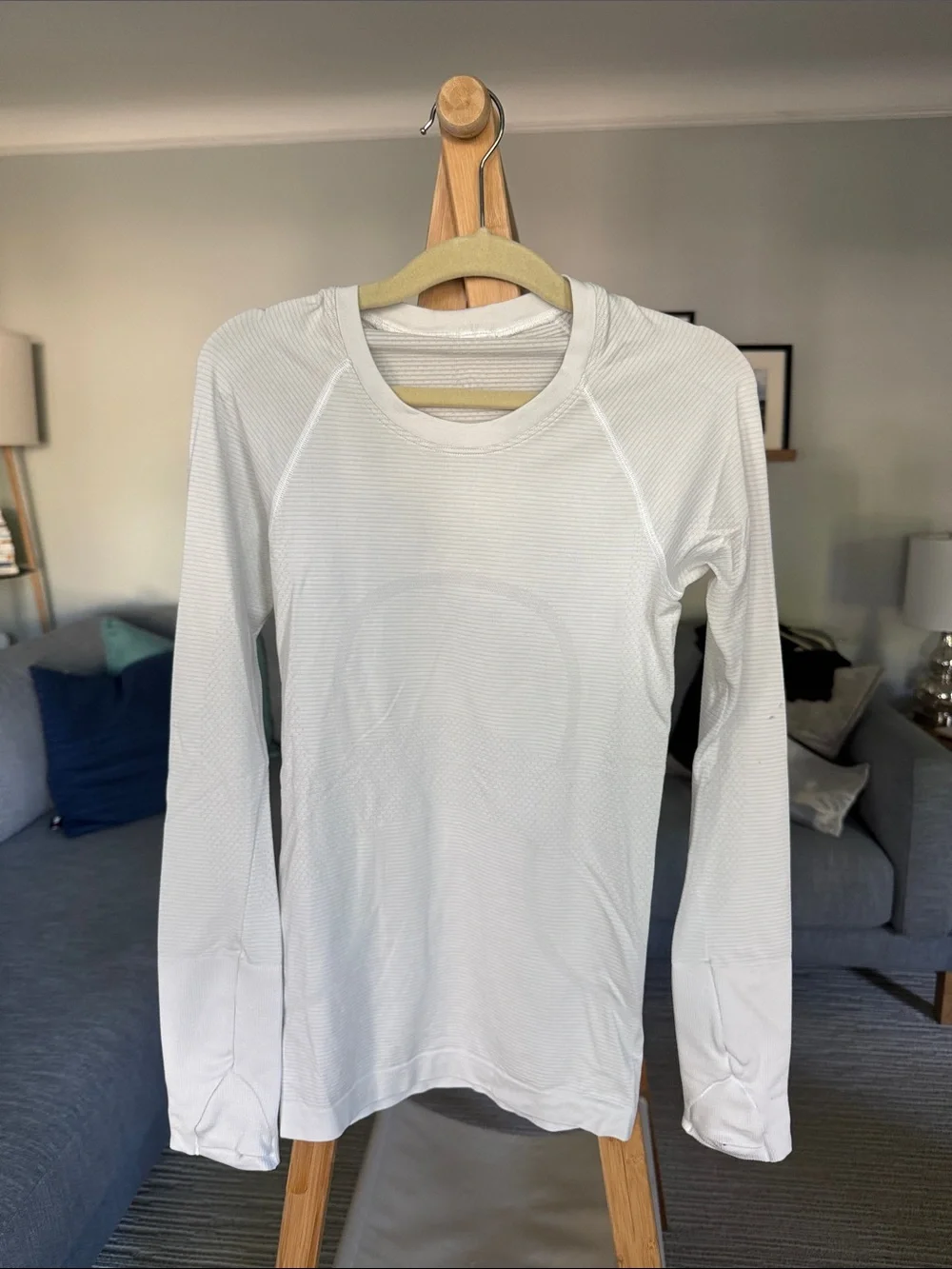 lululemon athletica Black & White Striped Performance Top